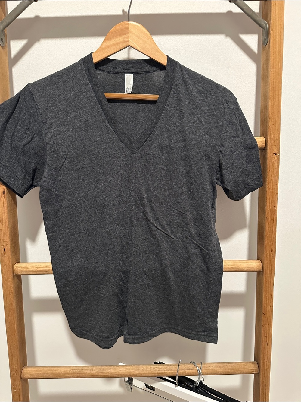 American Apparel women’s V-Neck Short Sleeve T-Shirt - Charcoal Gray